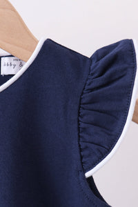 Flutter sleeve scalloped top
