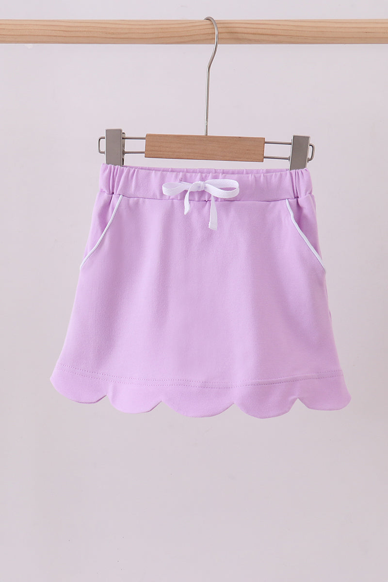 Scallop hem bow skort - Purple