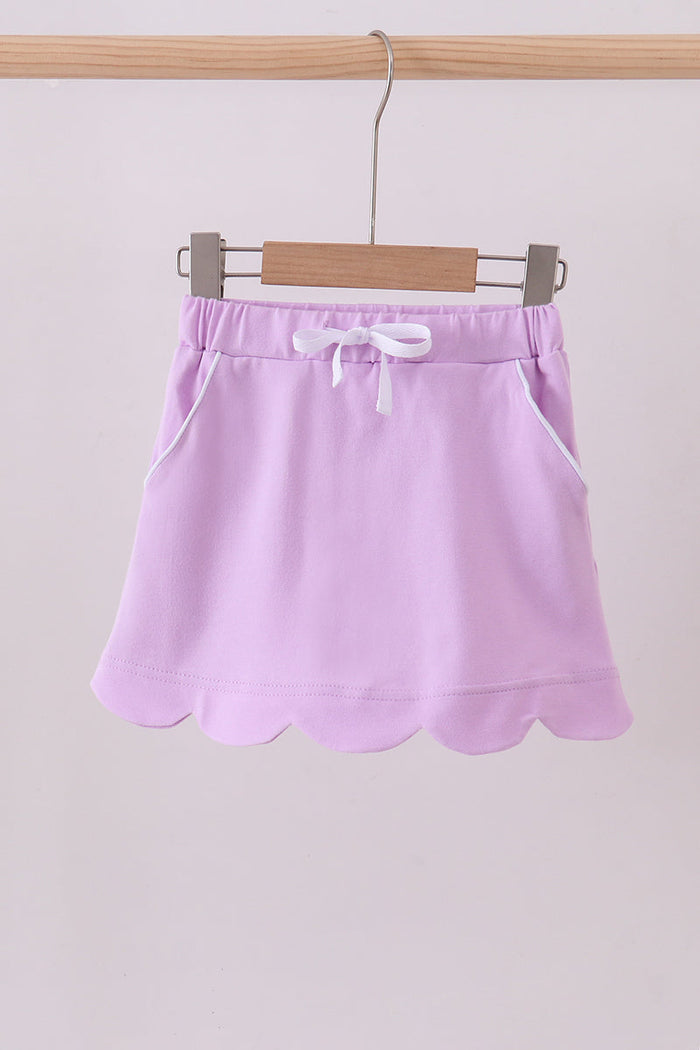 Scallop hem bow skort - Purple