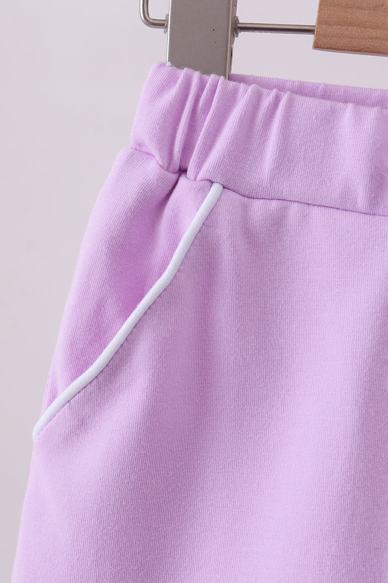 Scallop hem bow skort - Purple
