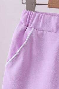 Scallop hem bow skort - Purple
