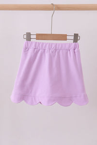 Scallop hem bow skort - Purple