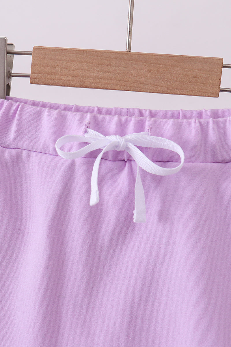 Scallop hem bow skort - Purple