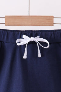 Scallop hem bow skort - Navy