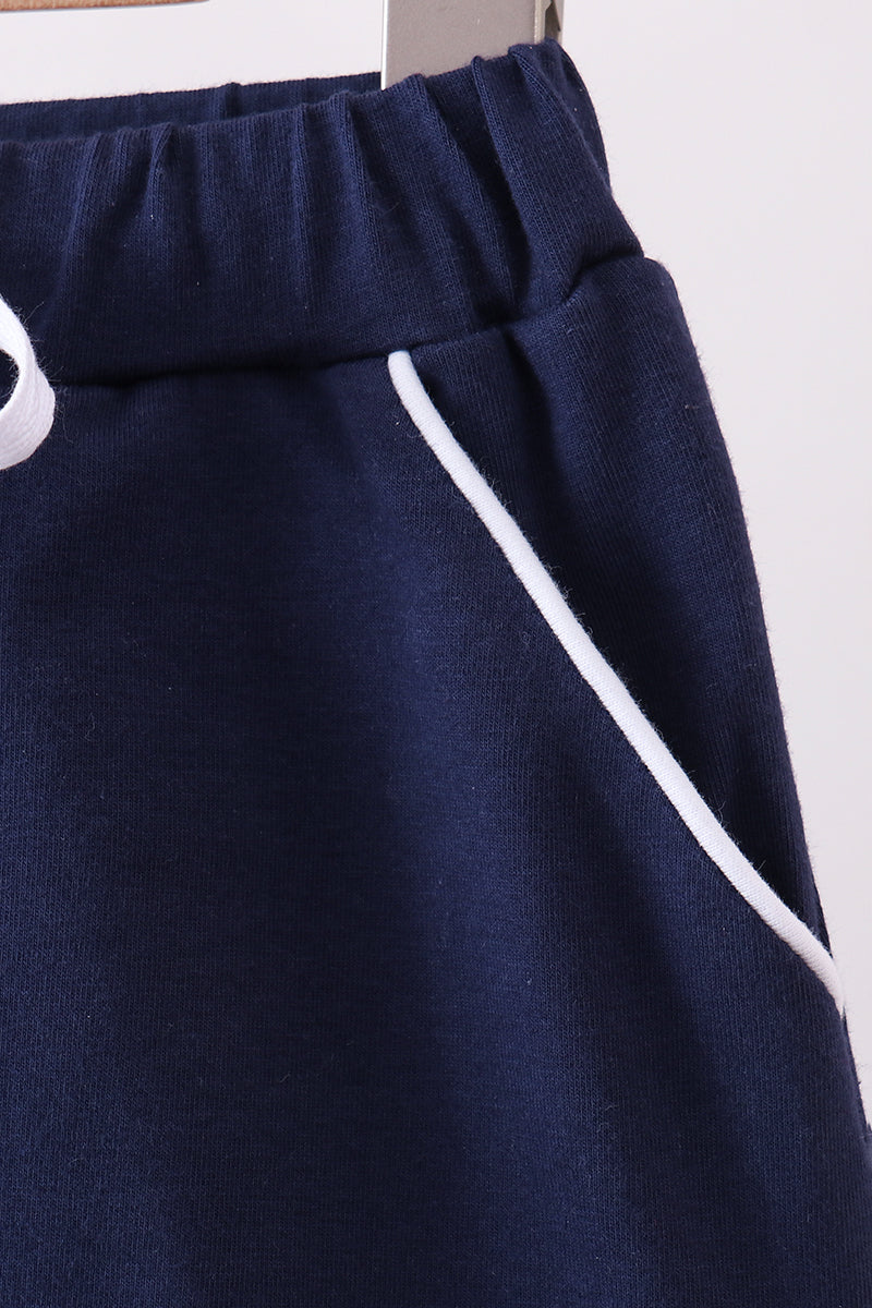 Scallop hem bow skort - Navy