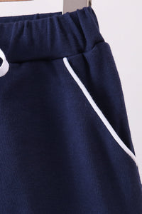 Scallop hem bow skort - Navy