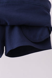 Scallop hem bow skort - Navy
