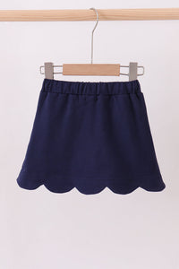 Scallop hem bow skort - Navy