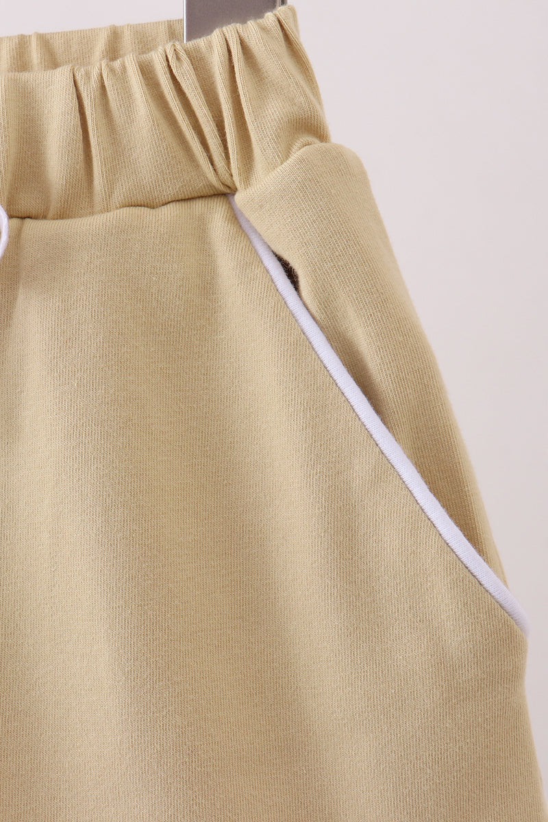 Scallop hem bow skort - Khaki