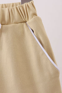 Scallop hem bow skort - Khaki