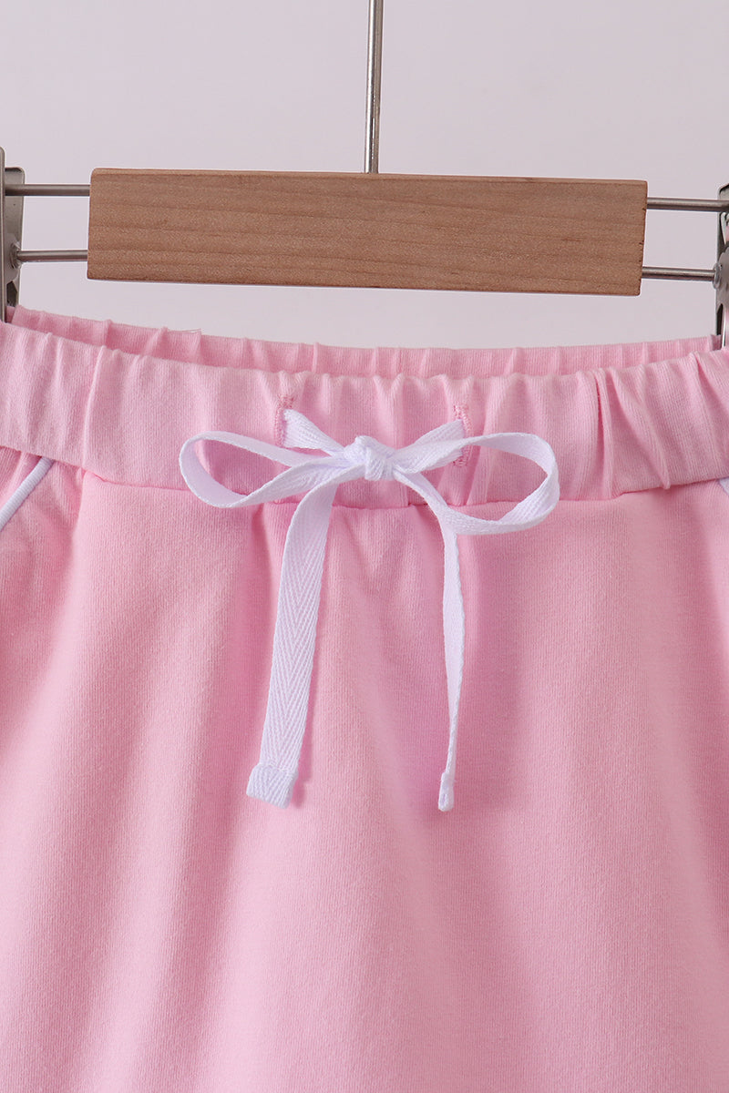 Scallop hem bow skort - Pink
