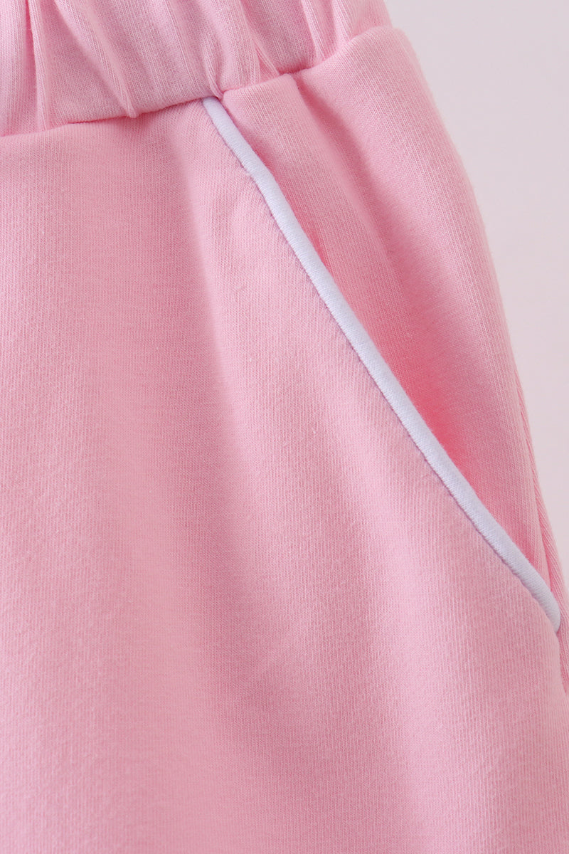 Scallop hem bow skort - Pink
