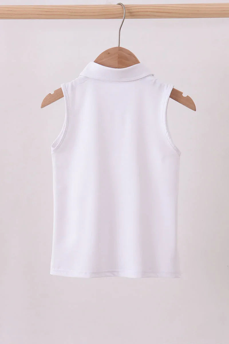White everyday Collared Tank - Essential Southern Charm