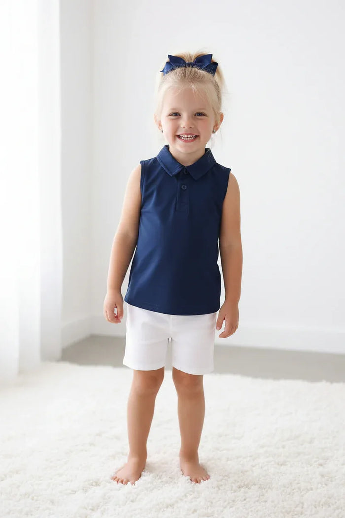 Blue everyday Collared Tank - Essential Southern Charm