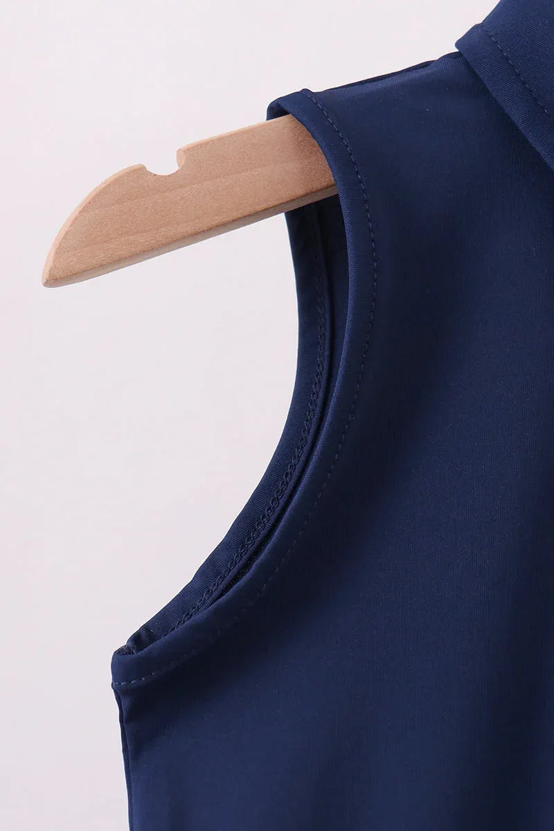 Blue everyday Collared Tank - Essential Southern Charm