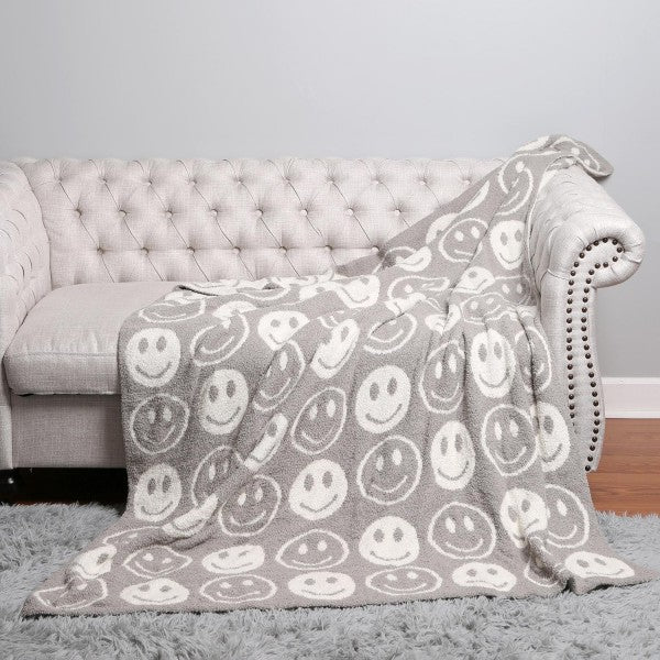 Comfy Luxe Happy Face Blanket