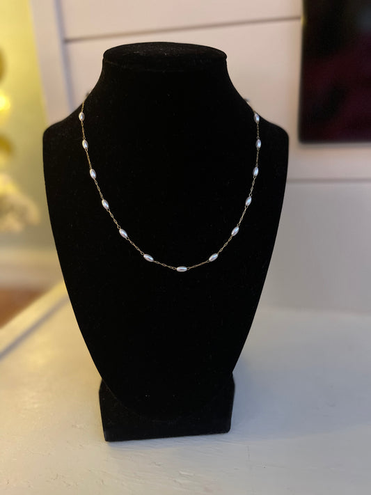 Rice Pearl Necklace (2 lengths)