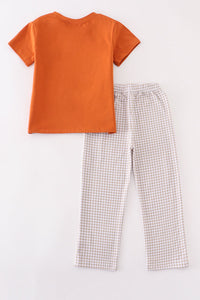 Premium Carmel Football Embroidery Boy Set - Essential Southern Charm
