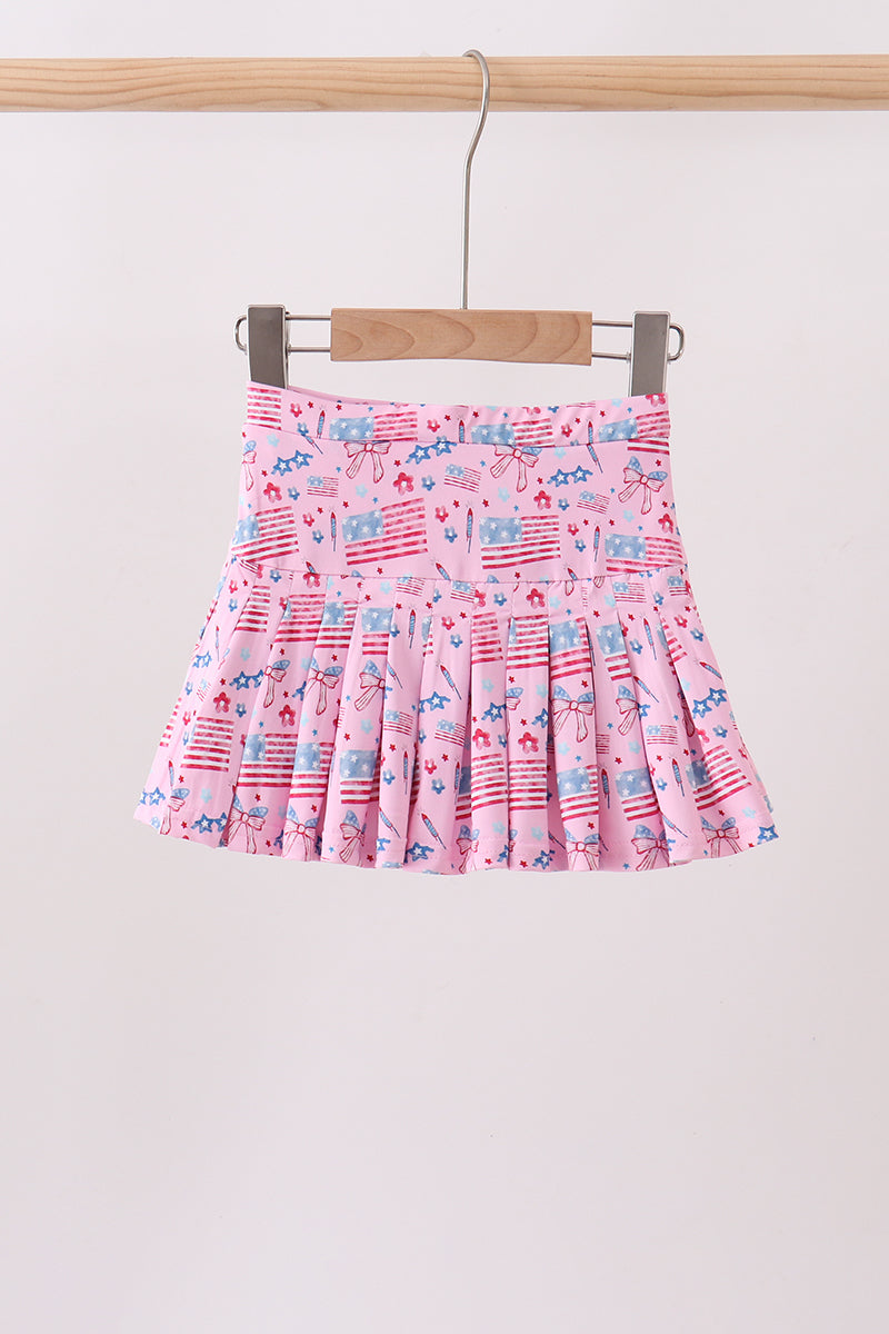Flag star print skorts