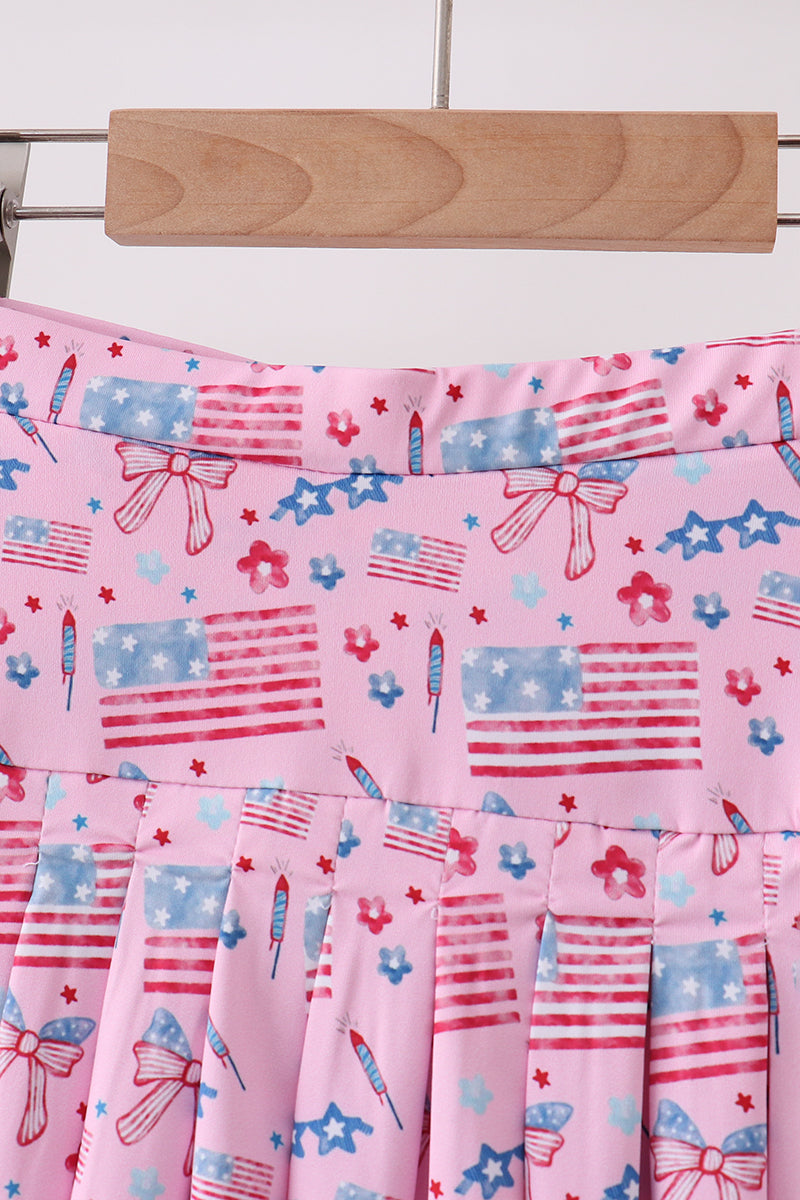 Flag star print skorts
