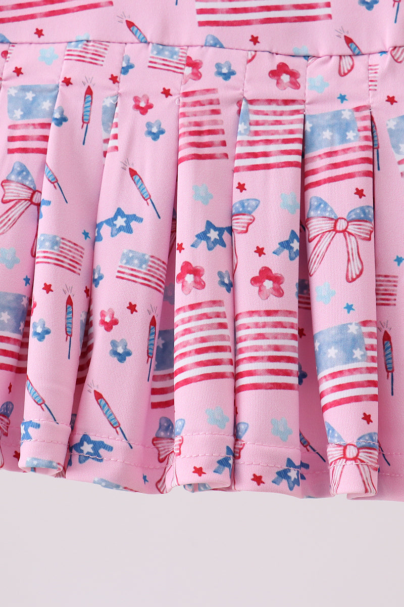 Flag star print skorts