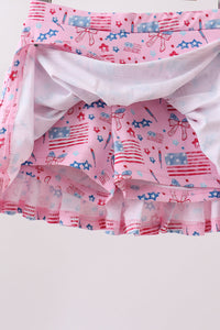Flag star print skorts