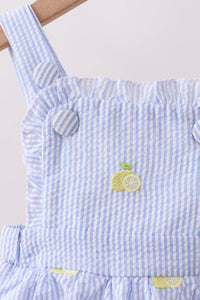 Lemon embroidery ruffle bubble