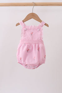 Flamingo embroidery ruffle bubble