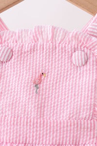 Flamingo embroidery ruffle bubble