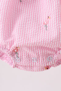Flamingo embroidery ruffle bubble