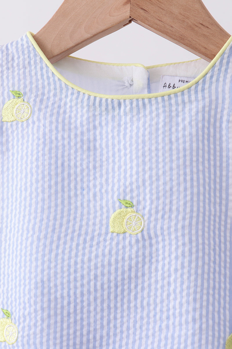 Lemon embroidery scalloped bloomer set