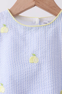 Lemon embroidery scalloped bloomer set