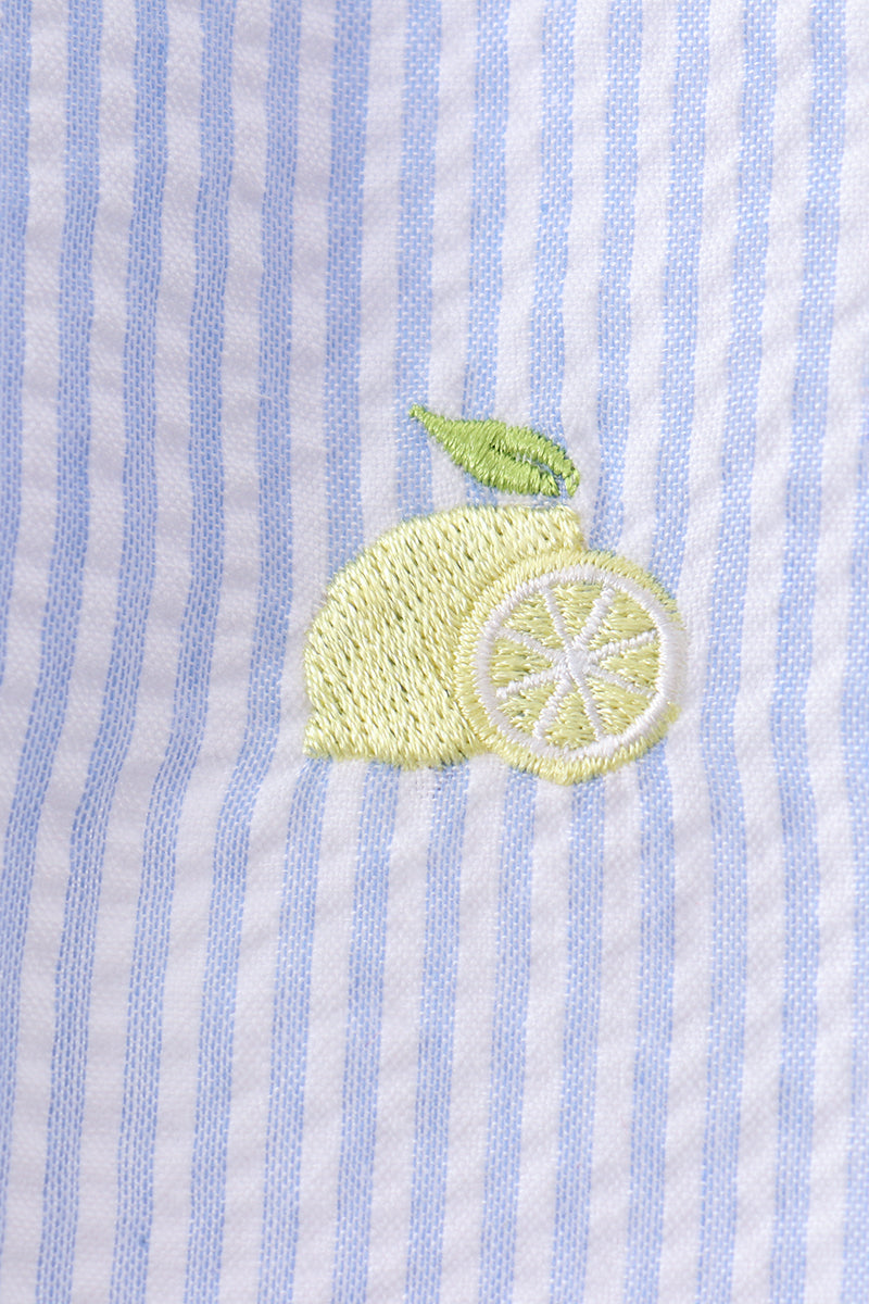 Lemon embroidery scalloped bloomer set