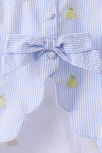 Lemon embroidery scalloped bloomer set