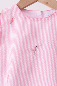 Flamingo embroidery scalloped bloomer set