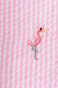 Flamingo embroidery scalloped bloomer set
