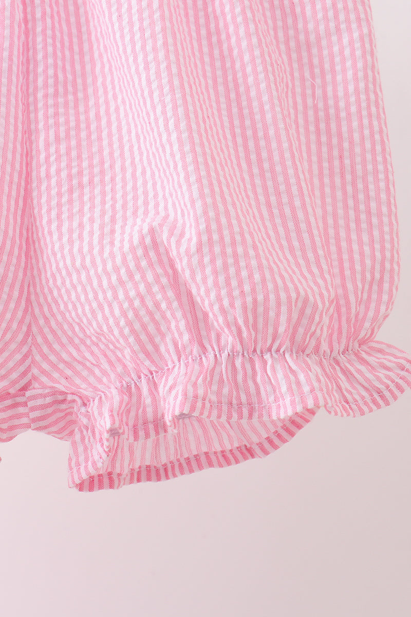 Flamingo embroidery scalloped bloomer set