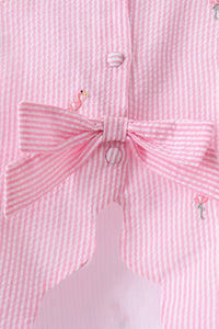 Flamingo embroidery scalloped bloomer set