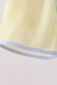 Yellow & green seersucker shorts
