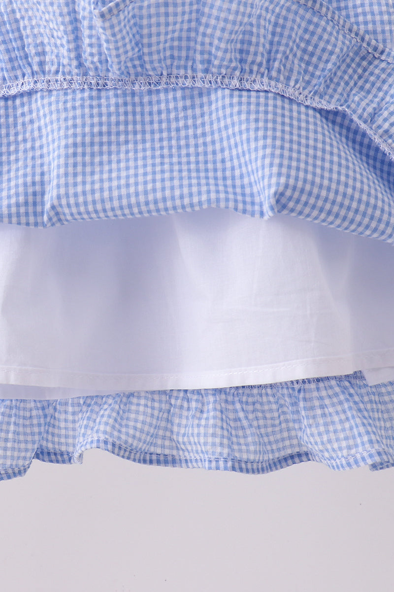 Flag embroidery ruffle bloomer set