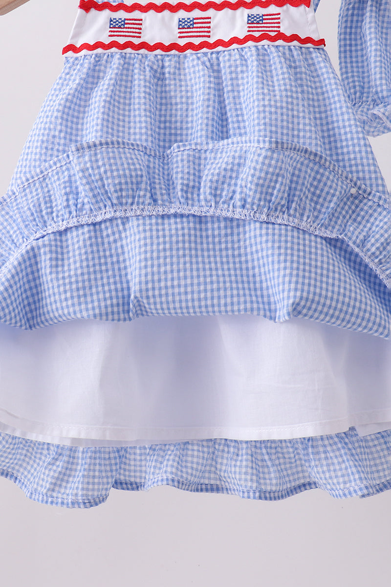 Flag embroidery ruffle bloomer set