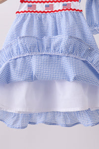 Flag embroidery ruffle bloomer set