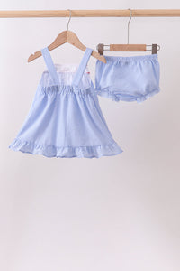Flag embroidery ruffle bloomer set