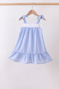Flag embroidery ruffle dress