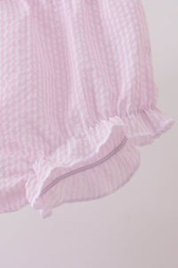 Lemon ruffle gingham bloomer set