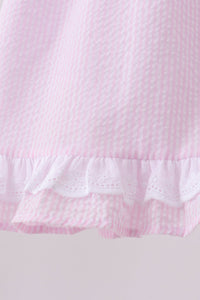 Lemon ruffle gingham bloomer set