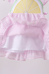 Lemon ruffle gingham bloomer set