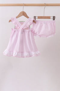 Lemon ruffle gingham bloomer set
