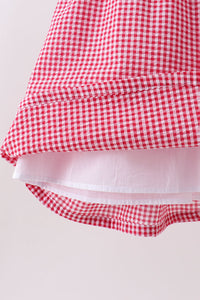 Watermelon ruffle gingham dress