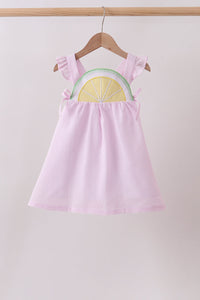Lemon ruffle gingham dress